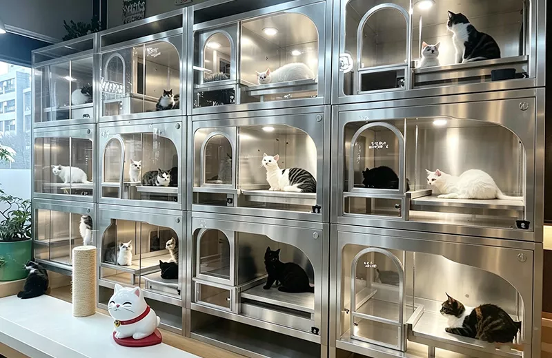 Space-Saving Stacking Solution For Pet Shops