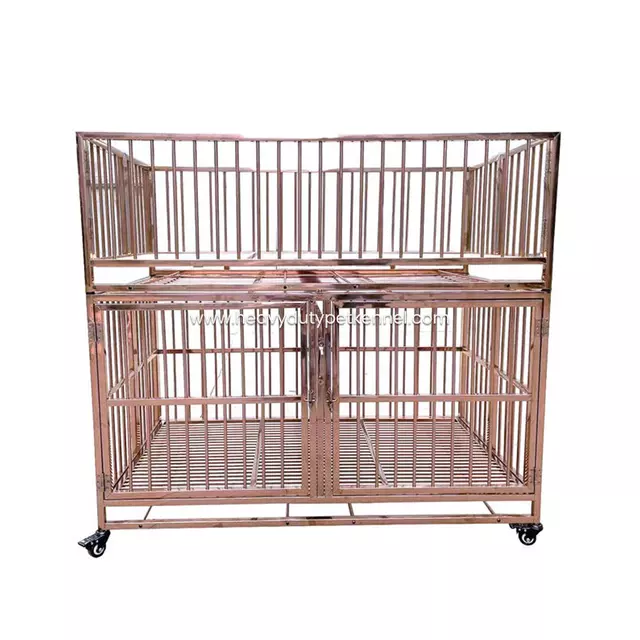 Heavy duty double-layer stainless kennel