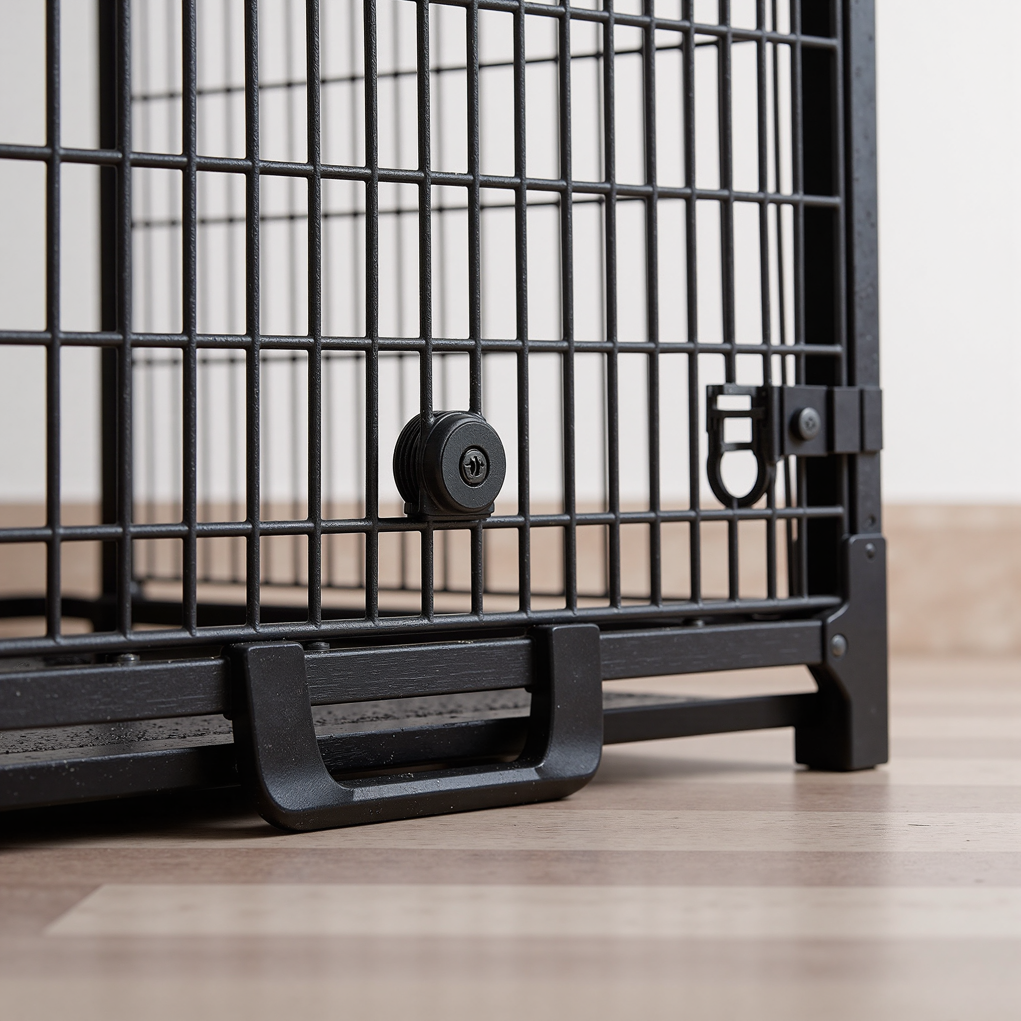 Heavy-duty steel frame kennel structure in outdoor setting
