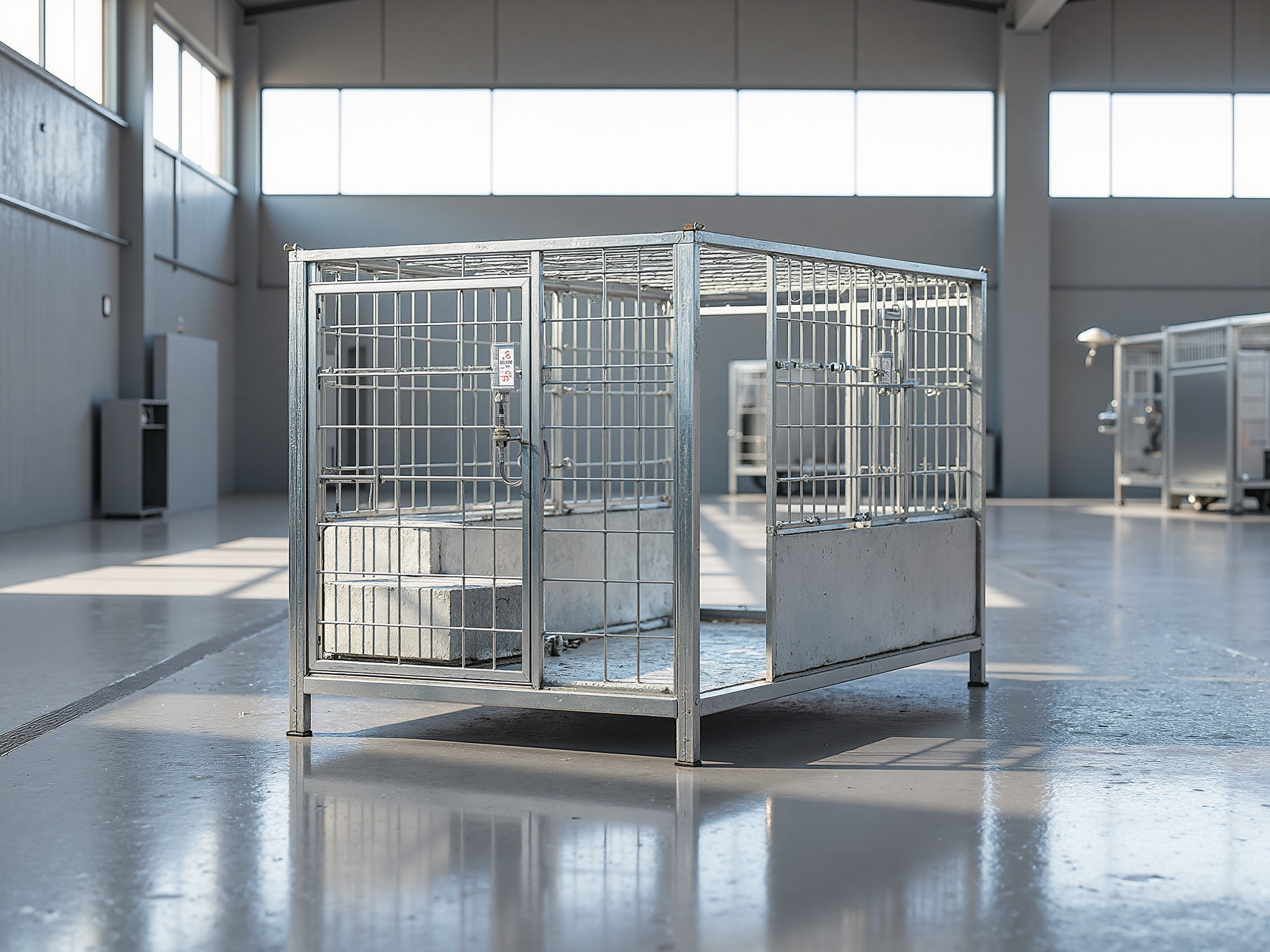 Modular outdoor kennel panels arranged for commercial facility